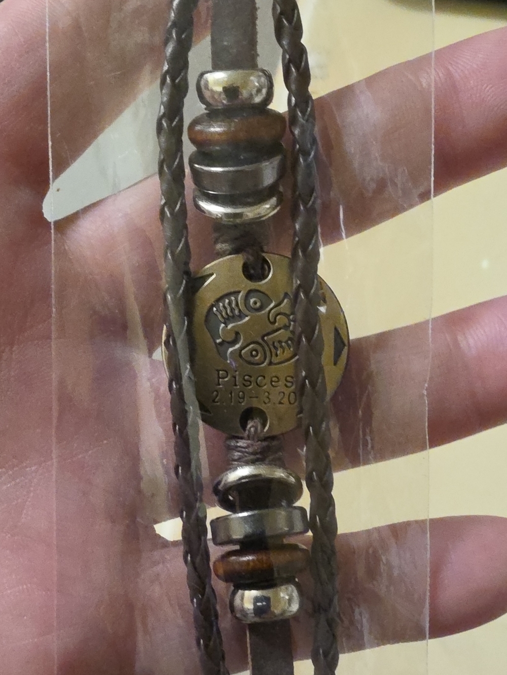 Nwt Pisces Brown Leather Zodiac Bracelet - Unbranded